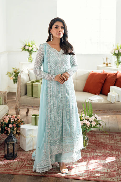 Azure - Glow Three Piece Embroided Chiffon Suit