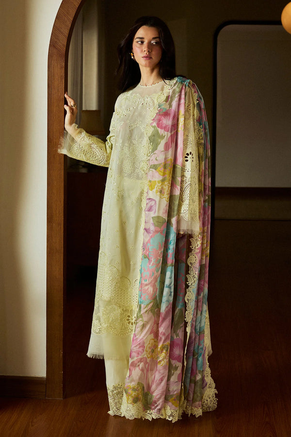 Zara Shahjahan - D6-A Rai Three Piece Embroided Lawn