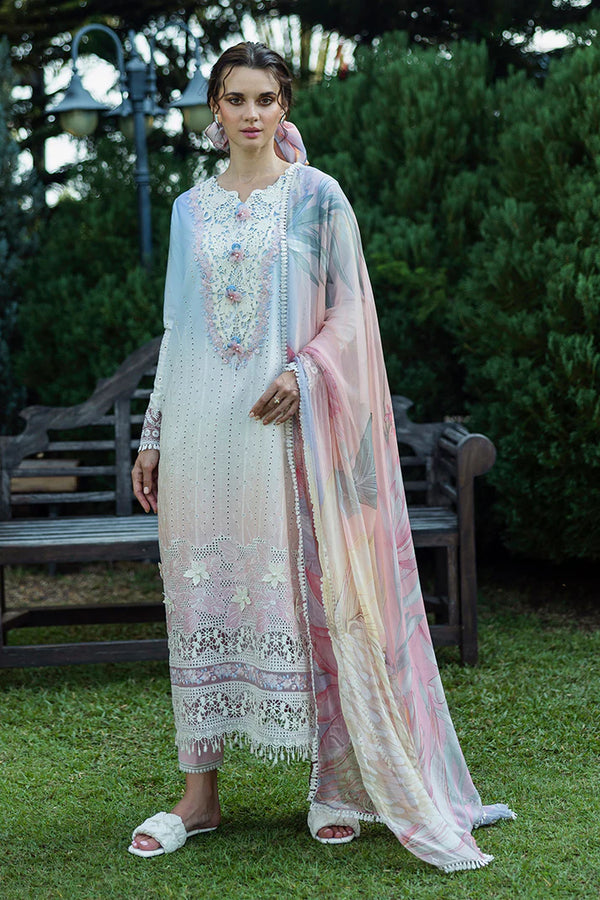 Mushq - Purezza - Three Piece Chikan Embroidered Lawn